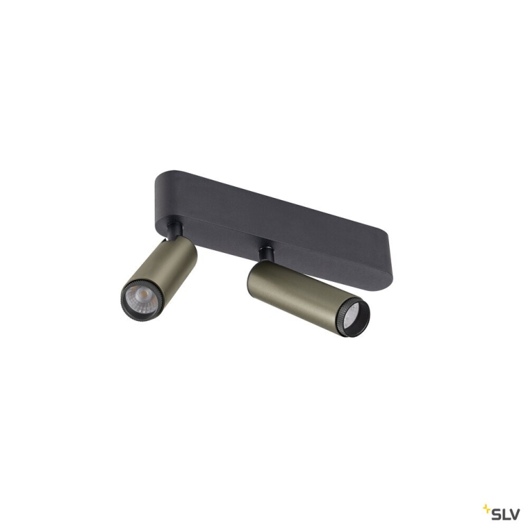SLV GRIP! S, Deckenaufbauleuchte, double, PHASE, 2700 K, 21 W, 29°, bronze / schwarz