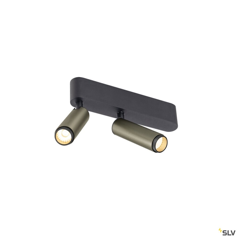 SLV GRIP! S, Deckenaufbauleuchte, double, PHASE, 2700 K, 21 W, 29°, bronze / schwarz