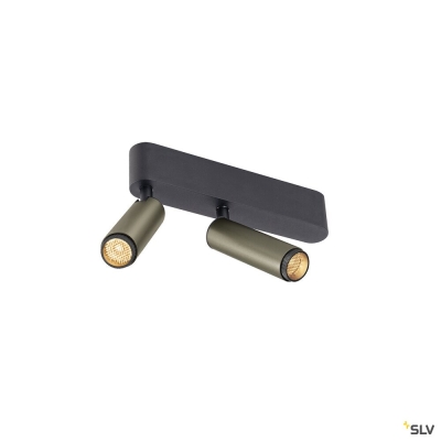 SLV GRIP! S, Deckenaufbauleuchte, double, PHASE, 2700 K, 21 W, 29°, bronze / schwarz