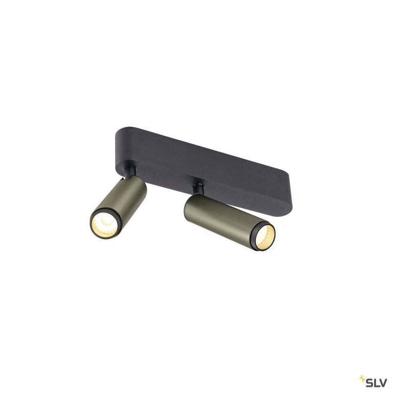 SLV GRIP! S, Deckenaufbauleuchte, double, PHASE, 3000 K, 21 W, 29°, bronze / schwarz