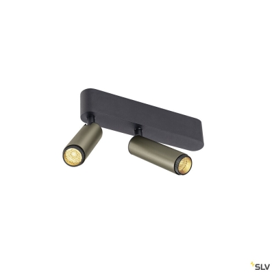SLV GRIP! S, Deckenaufbauleuchte, double, PHASE, 3000 K, 21 W, 29°, bronze / schwarz