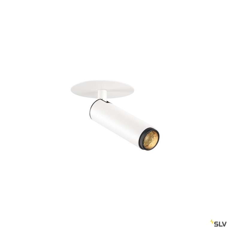 SLV GRIP! S, Deckeneinbauleuchte, PHASE, 2700 K, 29°, IP20, zylindrisch, weiß / schwarz
