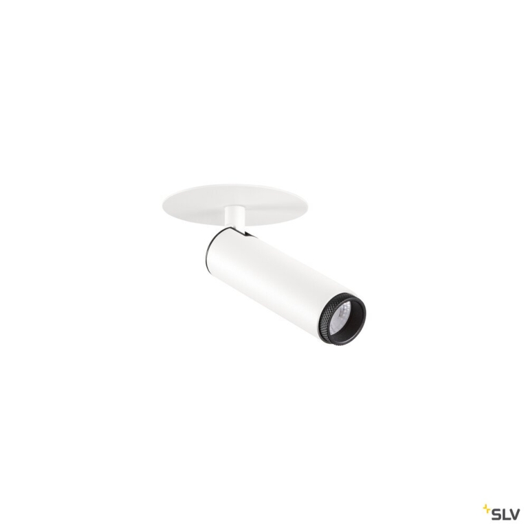 SLV GRIP! S, Deckeneinbauleuchte, PHASE, 2700 K, 29°, IP20, zylindrisch, weiß / schwarz