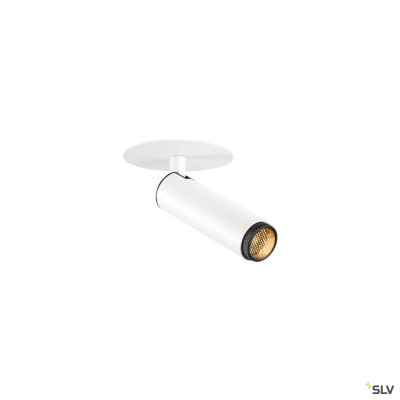 SLV GRIP! S, Deckeneinbauleuchte, PHASE, 2700 K, 29°, IP20, zylindrisch, weiß / schwarz