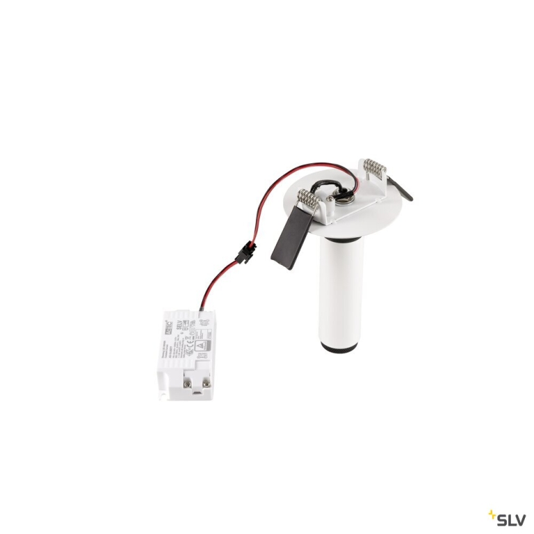 SLV GRIP! S, Deckeneinbauleuchte, PHASE, 3000 K, 29°, IP20, zylindrisch, weiß / schwarz