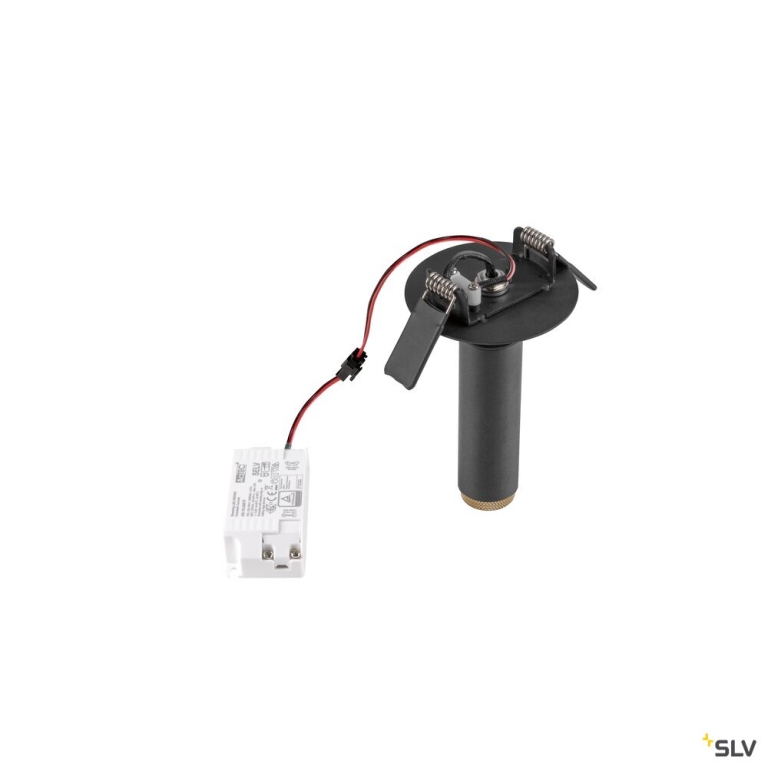 SLV GRIP! S, Deckeneinbauleuchte, PHASE, 2700 K, 29°, IP20, zylindrisch, schwarz / gold