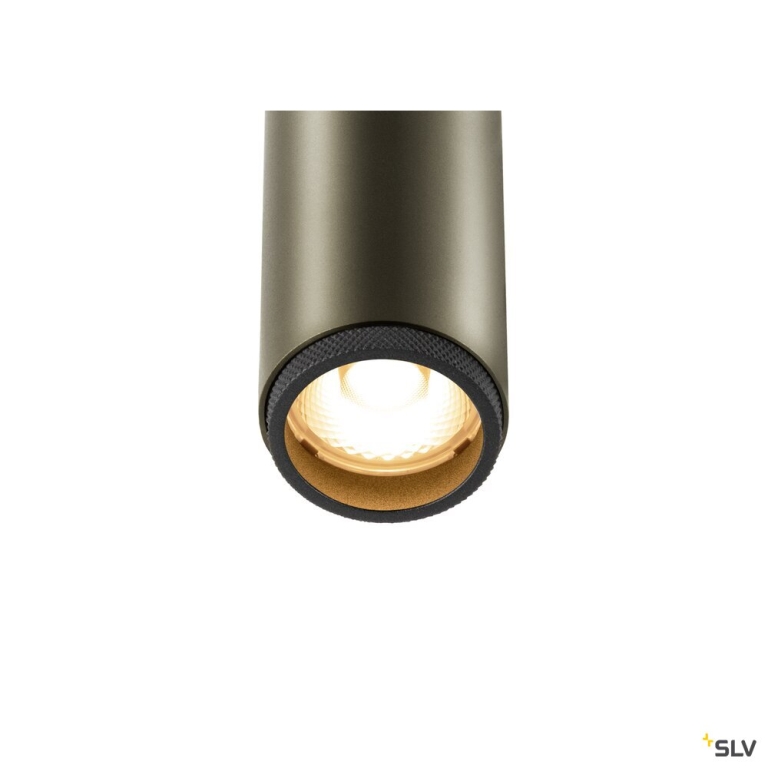 SLV GRIP! S, Deckeneinbauleuchte, PHASE, 2700 K, 29°, IP20, zylindrisch, bronze / schwarz