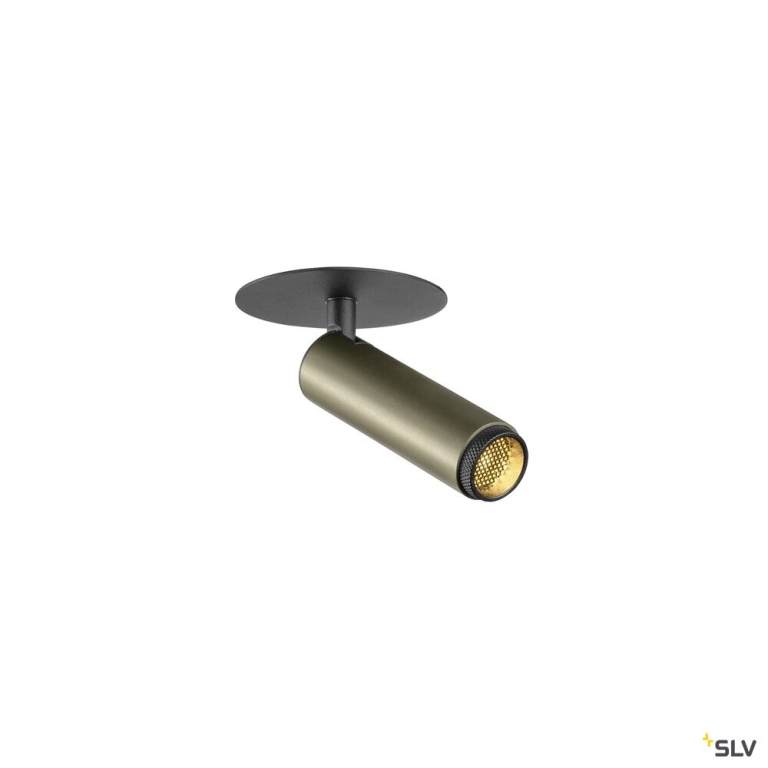SLV GRIP! S, Deckeneinbauleuchte, PHASE, 3000 K, 29°, IP20, zylindrisch, bronze / schwarz