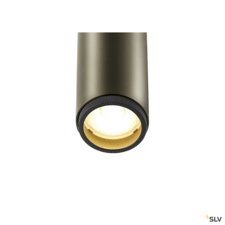SLV GRIP! S, Deckeneinbauleuchte, PHASE, 3000 K, 29°, IP20, zylindrisch, bronze / schwarz