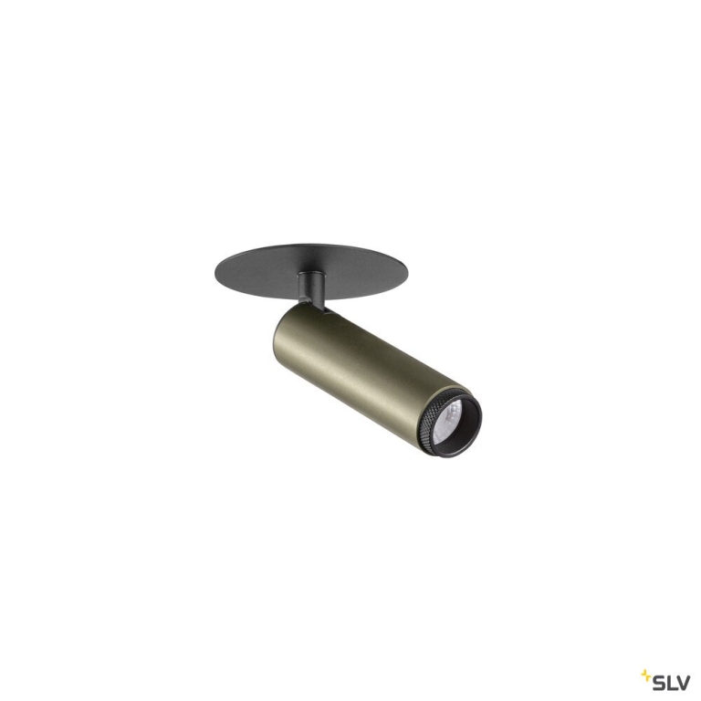 SLV GRIP! S, Deckeneinbauleuchte, PHASE, 3000 K, 29°, IP20, zylindrisch, bronze / schwarz
