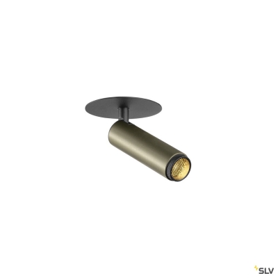 SLV GRIP! S, Deckeneinbauleuchte, PHASE, 3000 K, 29°, IP20, zylindrisch, bronze / schwarz
