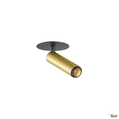 SLV GRIP! S, Deckeneinbauleuchte, PHASE, 2700 K, 29°, IP20, zylindrisch, gold / schwarz