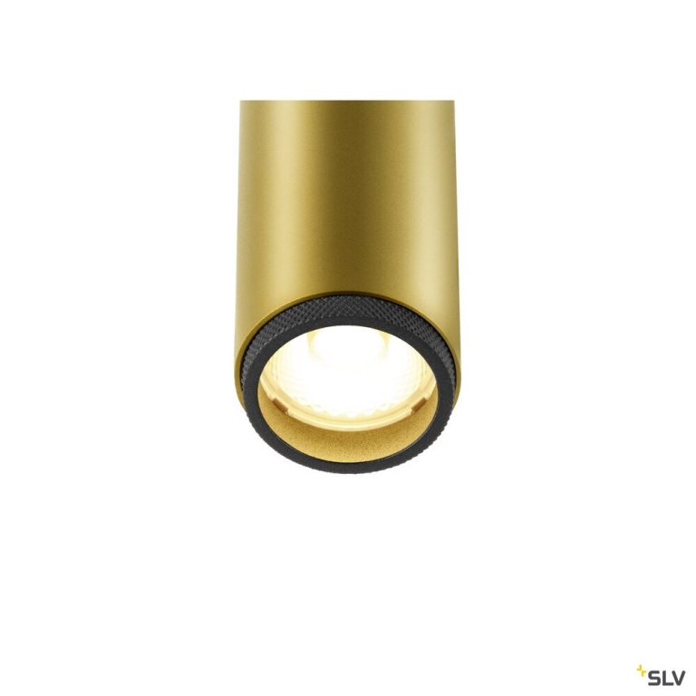 SLV GRIP! S, Deckeneinbauleuchte, PHASE, 3000 K, 29°, IP20, zylindrisch, gold / schwarz