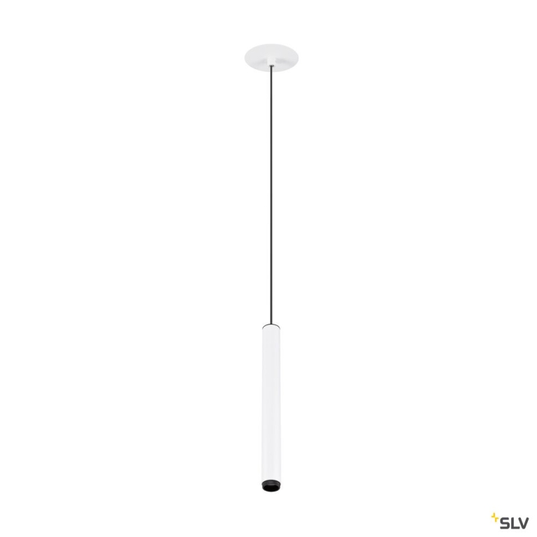 SLV GRIP! S, Pendelleuchte, PHASE, Pendellänge 200 cm, 2700 K, 29°, weiß / schwarz