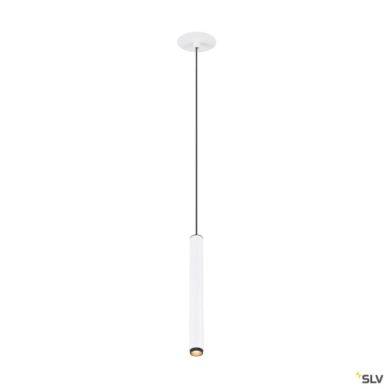 SLV GRIP! S, Pendelleuchte, PHASE, Pendellänge 200 cm, 2700 K, 29°, weiß / schwarz