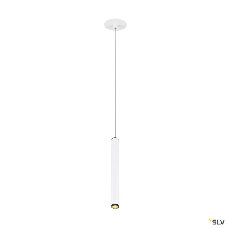 SLV GRIP! S, Pendelleuchte, PHASE, Pendellänge 200 cm, 3000 K, 29°, weiß / schwarz