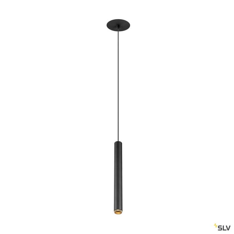 SLV GRIP! S, Pendelleuchte, PHASE, Pendellänge 200 cm, 2700 K, 29°, schwarz / gold