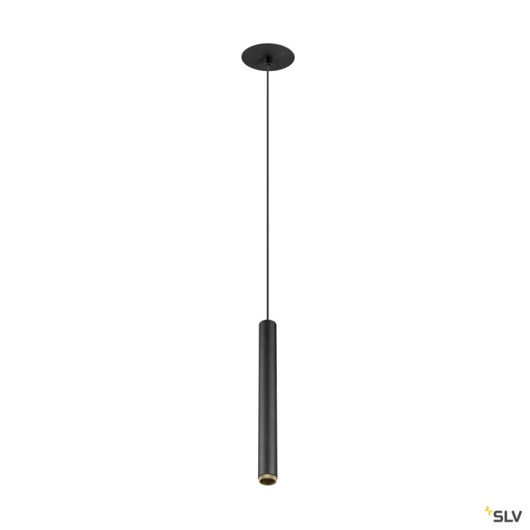SLV GRIP! S, Pendelleuchte, PHASE, Pendellänge 200 cm, 2700 K, 29°, schwarz / gold