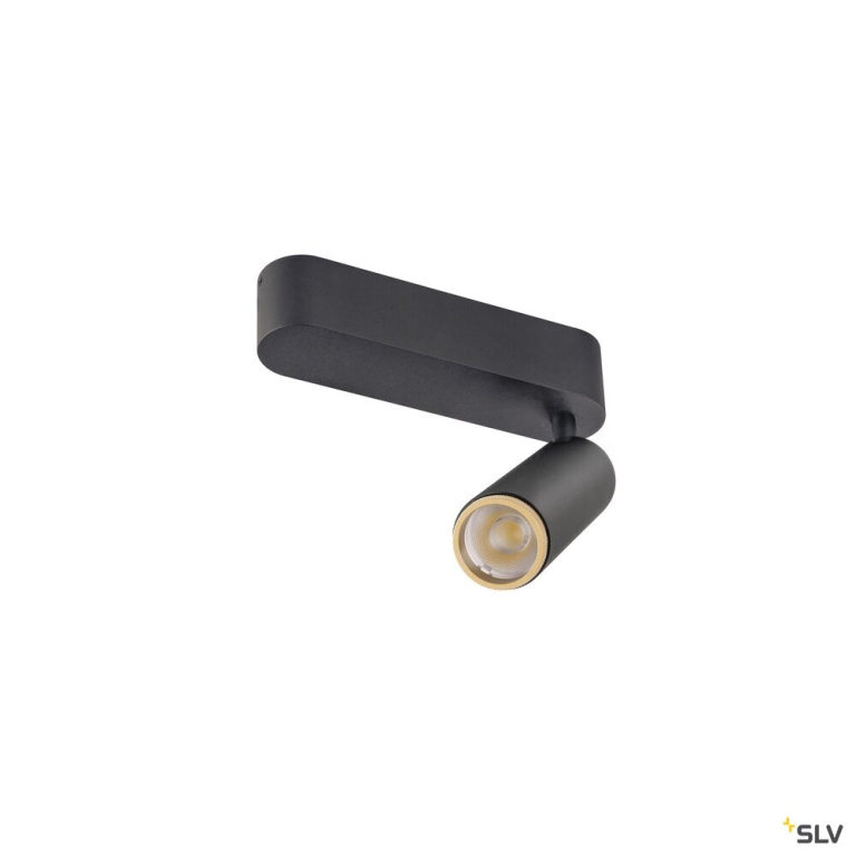 SLV GRIP! M, Deckenaufbauleuchte, single, PHASE, 2700 K, 14 W, 42°, schwarz / gold