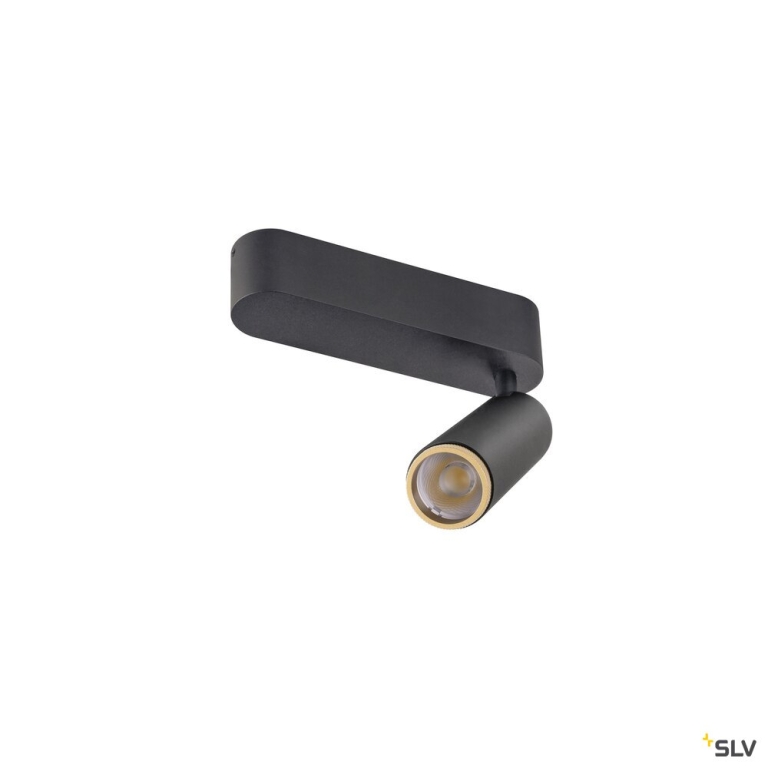SLV GRIP! M, Deckenaufbauleuchte, single, PHASE, 3000 K, 14 W, 42°, schwarz / gold