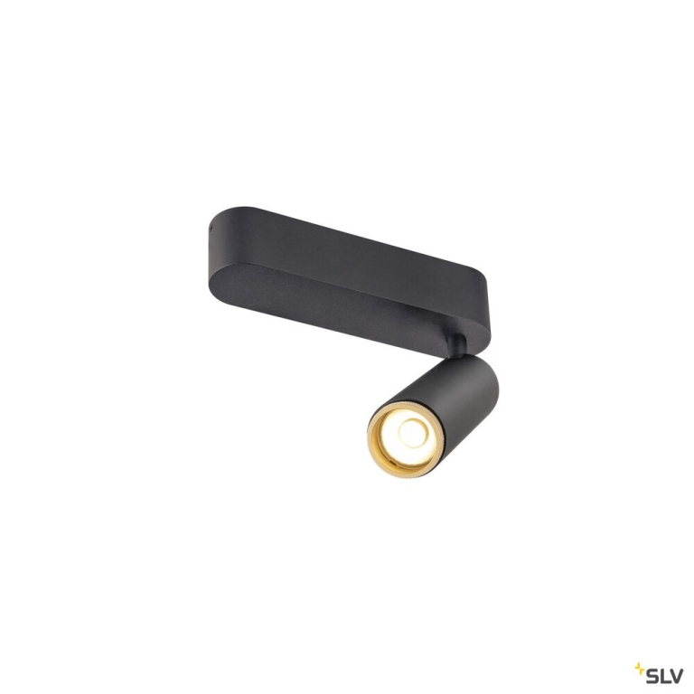 SLV GRIP! M, Deckenaufbauleuchte, single, PHASE, 3000 K, 14 W, 42°, schwarz / gold