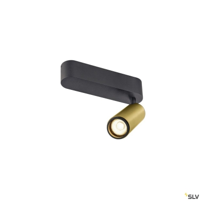 SLV GRIP! M, Deckenaufbauleuchte, single, PHASE, 3000 K, 14 W, 42°, gold / schwarz