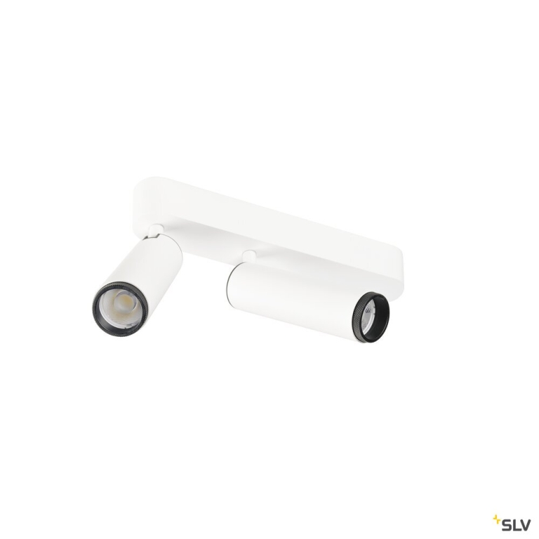 SLV GRIP! M, Deckenaufbauleuchte, double, PHASE, 2700 K, 28 W, 42°, weiß / schwarz
