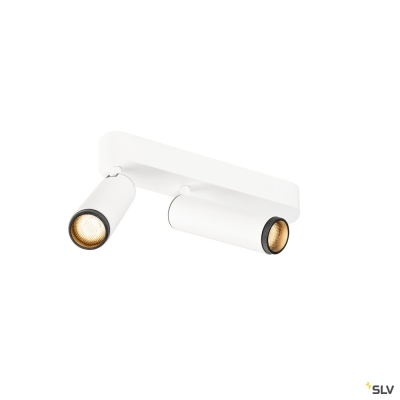 SLV GRIP! M, Deckenaufbauleuchte, double, PHASE, 2700 K, 28 W, 42°, weiß / schwarz