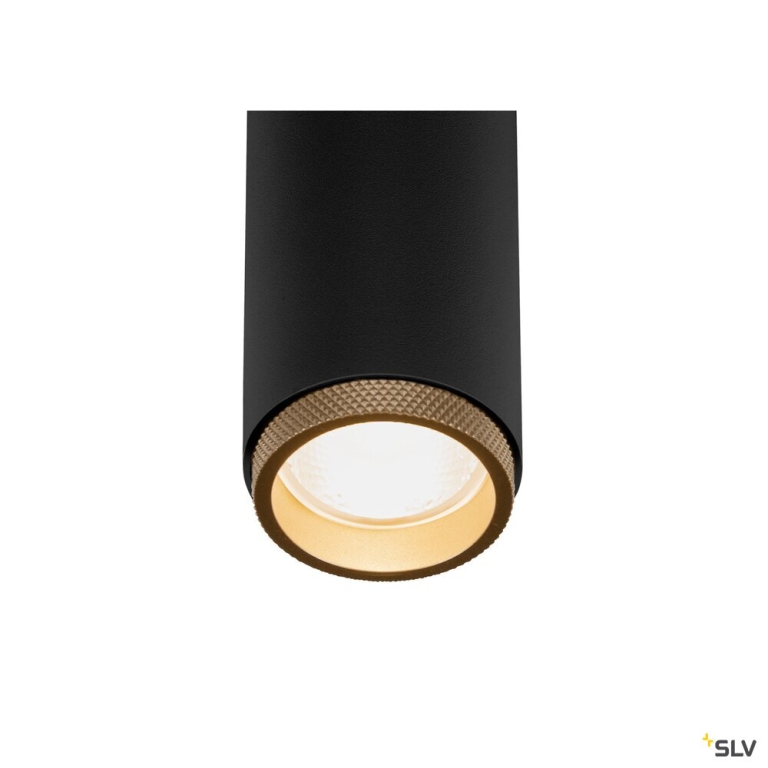 SLV GRIP! M, Deckenaufbauleuchte, double, PHASE, 2700 K, 28 W, 42°, schwarz / gold