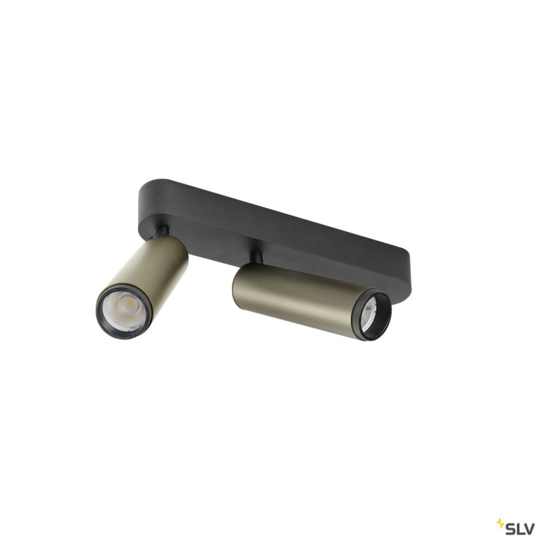 SLV GRIP! M, Deckenaufbauleuchte, double, PHASE, 2700 K, 28 W, 42°, bronze / schwarz