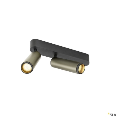 SLV GRIP! M, Deckenaufbauleuchte, double, PHASE, 3000 K, 28 W, 42°, bronze / schwarz