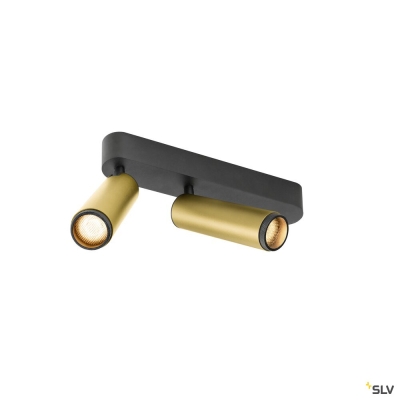 SLV GRIP! M, Deckenaufbauleuchte, double, PHASE, 2700 K, 28 W, 42°, gold / schwarz