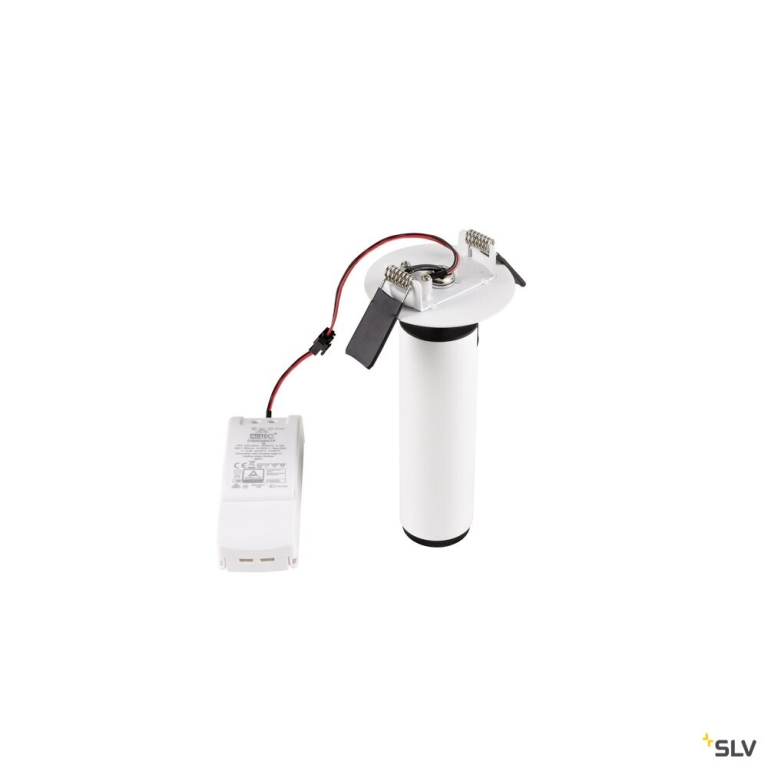 SLV GRIP! M, Deckeneinbauleuchte, PHASE, 3000 K, 42°, IP20, zylindrisch, weiß / schwarz