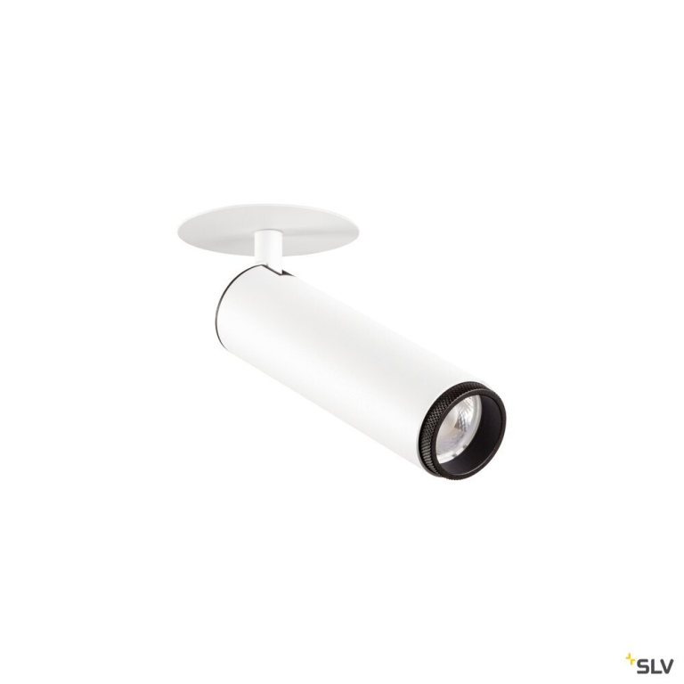 SLV GRIP! M, Deckeneinbauleuchte, PHASE, 3000 K, 42°, IP20, zylindrisch, weiß / schwarz