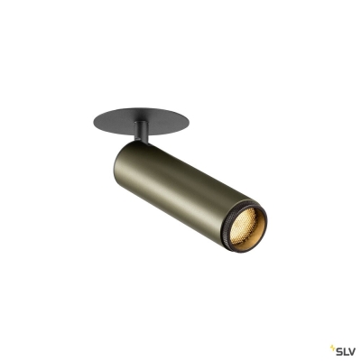 SLV GRIP! M, Deckeneinbauleuchte, PHASE, 2700 K, 42°, IP20, zylindrisch, bronze / schwarz