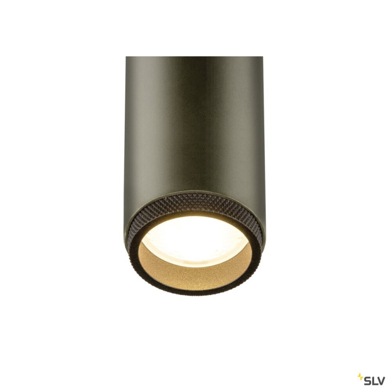 SLV GRIP! M, Deckeneinbauleuchte, PHASE, 3000 K, 42°, IP20, zylindrisch, bronze / schwarz