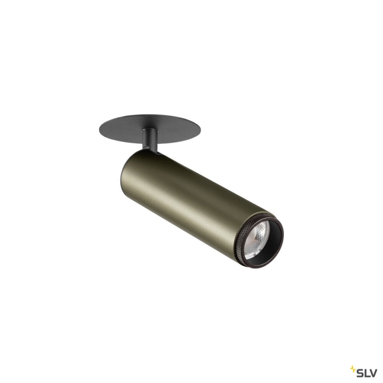 SLV GRIP! M, Deckeneinbauleuchte, PHASE, 3000 K, 42°, IP20, zylindrisch, bronze / schwarz