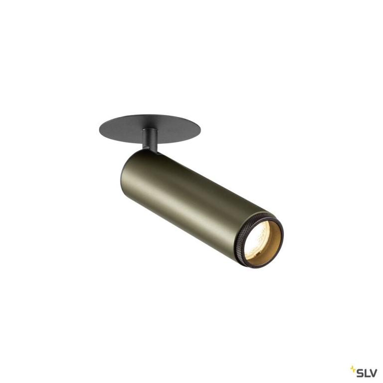 SLV GRIP! M, Deckeneinbauleuchte, PHASE, 3000 K, 42°, IP20, zylindrisch, bronze / schwarz