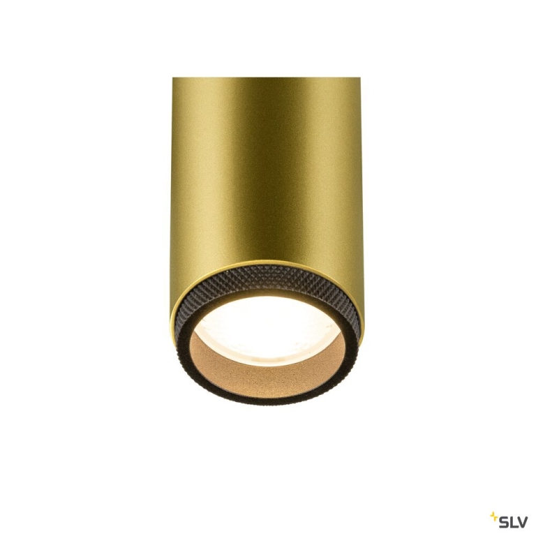 SLV GRIP! M, Deckeneinbauleuchte, PHASE, 2700 K, 42°, IP20, zylindrisch, gold / schwarz