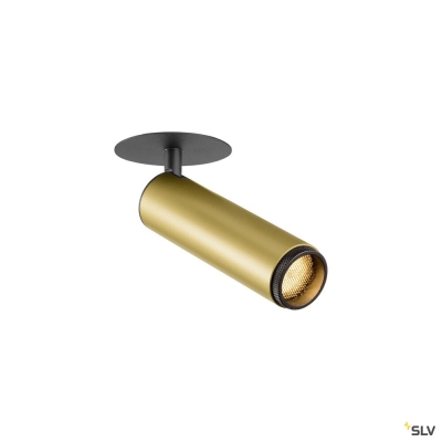 SLV GRIP! M, Deckeneinbauleuchte, PHASE, 3000 K, 42°, IP20, zylindrisch, gold / schwarz