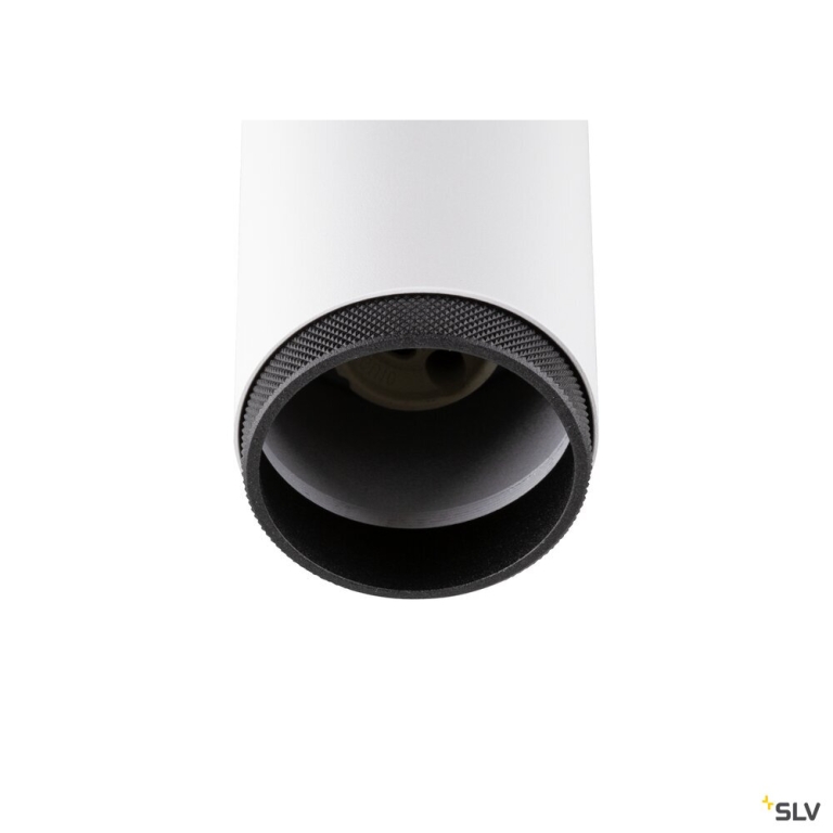SLV GRIP! L, SPOT CL, single, QPAR51, Deckenaufbauleuchte, zylindrisch, 1 x max. 6 Watt, weiß / schwarz