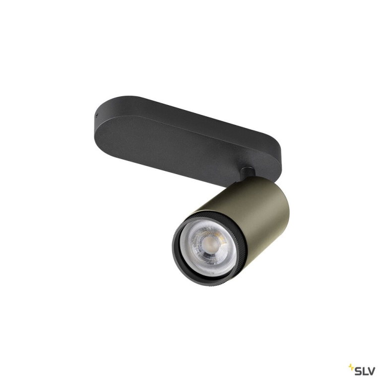 SLV GRIP! L, SPOT CL, single, QPAR51, Deckenaufbauleuchte, zylindrisch, 1 x max. 6 Watt, bronze / schwarz