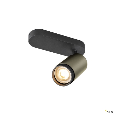 SLV GRIP! L, SPOT CL, single, QPAR51, Deckenaufbauleuchte, zylindrisch, 1 x max. 6 Watt, bronze / schwarz