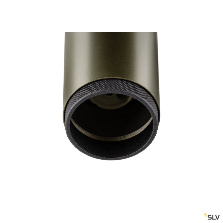 SLV GRIP! L, SPOT CL, double, QPAR51, Deckenaufbauleuchte, zylindrisch, 2 x max. 6 Watt, bronze / schwarz