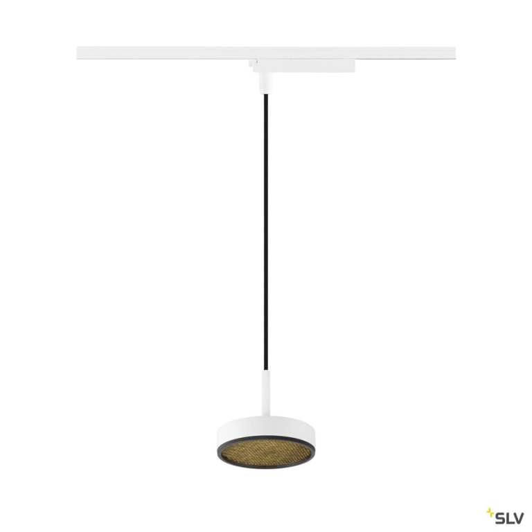 SLV GRIP! FLAT, 1~ Pendelleuchte, PHASE, Pendellänge 200 cm, 2700/3000 K, weiß / schwarz