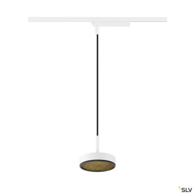 SLV GRIP! FLAT, 1~ Pendelleuchte, PHASE, Pendellänge 200 cm, 2700/3000 K, weiß / schwarz