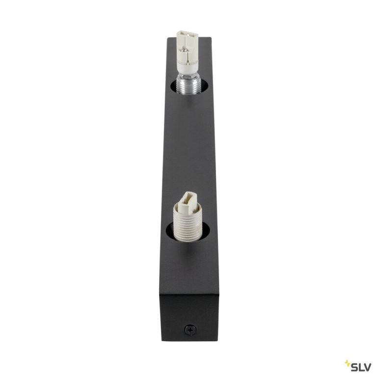 SLV SUN WL, double, G9, Wandaufbauleuchte, rund, 1 x max. 5 W, IP20, schwarz