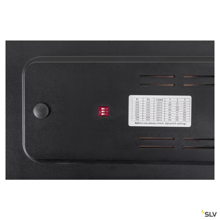 SLV SIGHT PANEL, 3~ Spot, rechteckig, 3000 K, 38 W, 70°, schwarz