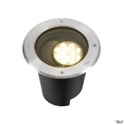 DASAR® L, Bodeneinbauleuchte, asymmetrisch, 3000K, 70°/40°, IP65/IP67, rund, edelstahl / schwarz