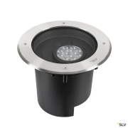 DASAR® XL, Bodeneinbauleuchte, asymmetrisch, 3000K, 70°/40°, IP65/IP67, rund, edelstahl / schwarz